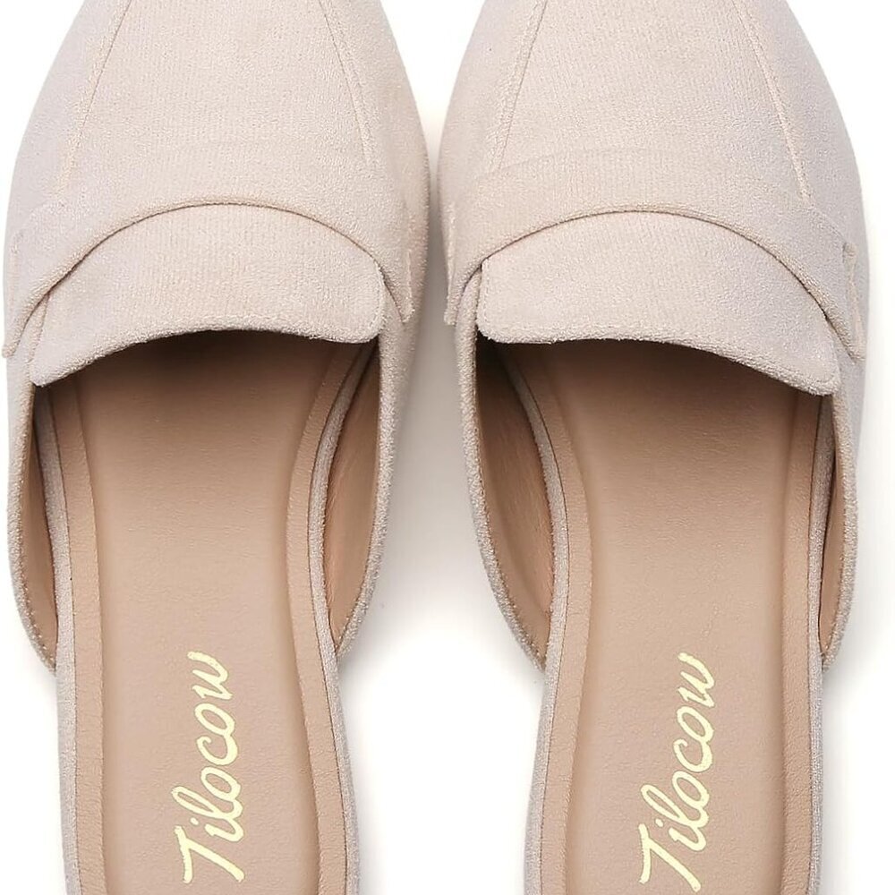 Slip On Mules for Women Open Back Closed Pointed Toe Flats Womens Business Work - Picture 2 of 5